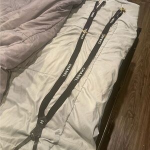 CHANEL Black and White Logo Straps (authentic and vintage 1994)